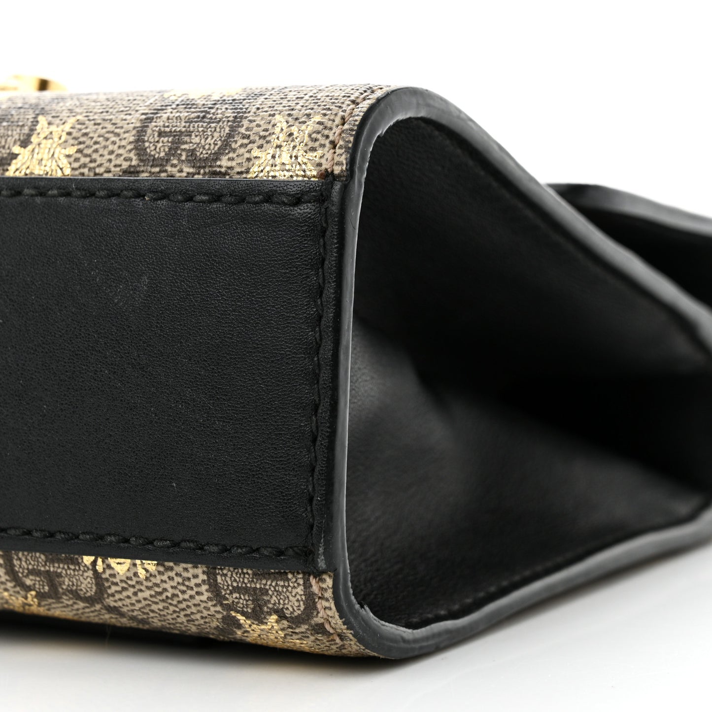 GG Supreme Monogram Bees Small Padlock Shoulder Bag Black