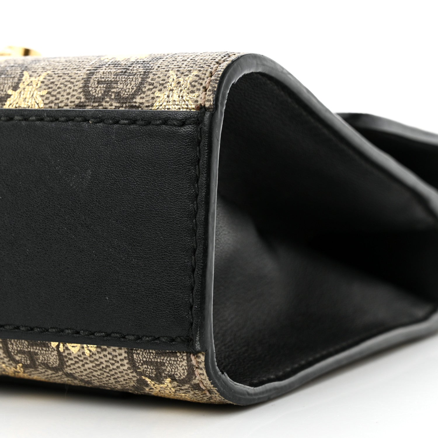 Gucci GG Supreme Monogram Bees Small Padlock Shoulder Bag Black 10 of 12