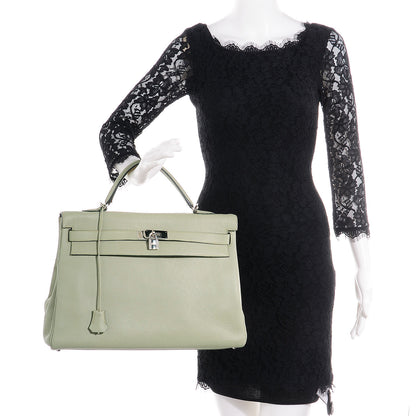 Hermes Taurillon Clemence Kelly Retourne 40 Vert Pale Green 2 of 21