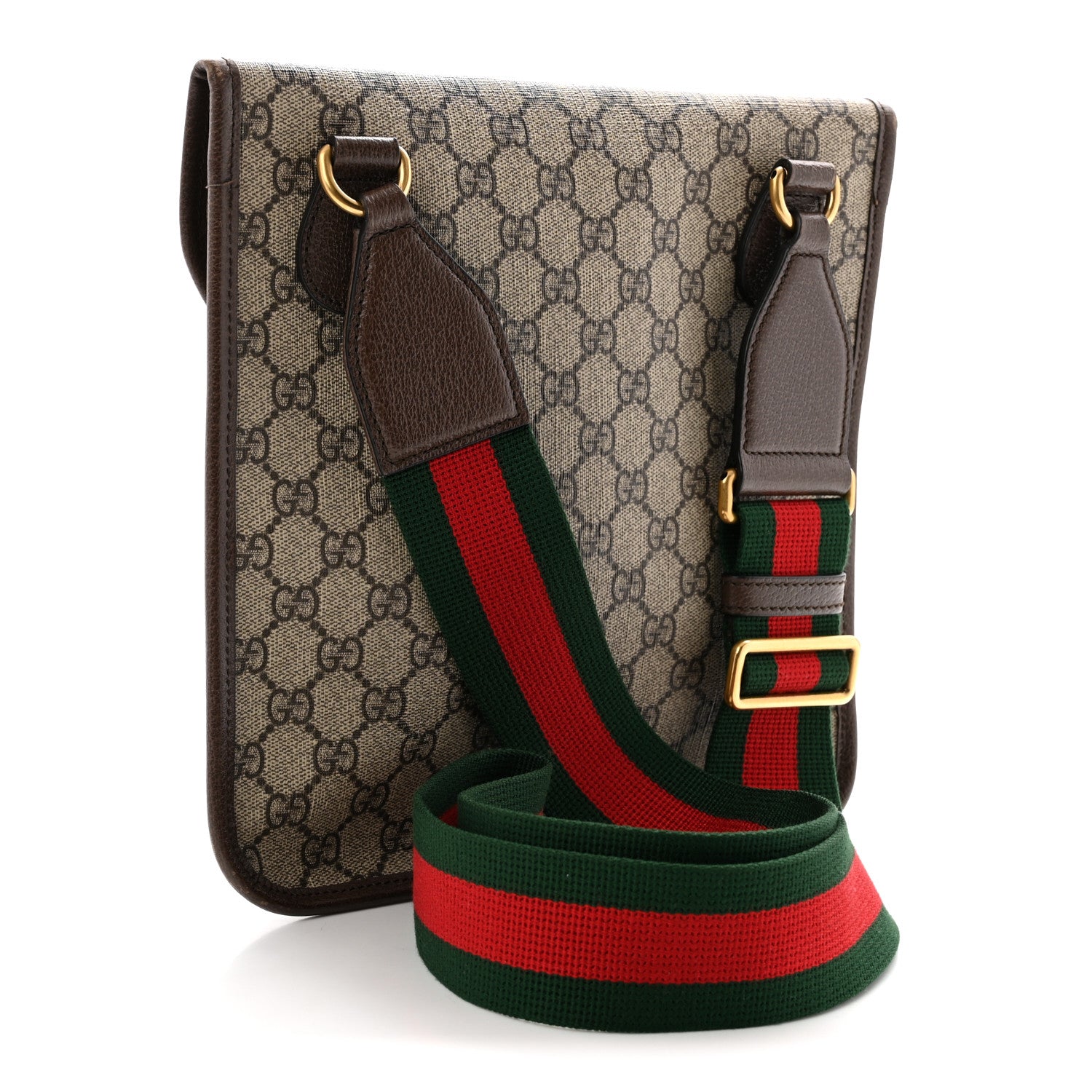 Gucci GG Supreme Monogram Web Medium Neo Vintage Flap Messenger Bag Beige New Acero Acero 3 of 11