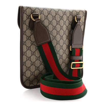 Gucci GG Supreme Monogram Web Medium Neo Vintage Flap Messenger Bag Beige New Acero Acero 3 of 11