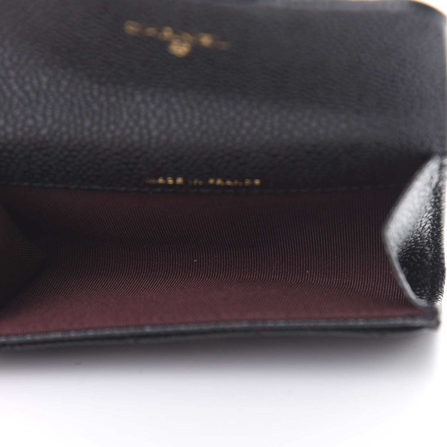 Caviar Quilted Flap Card Holder Wallet Black
