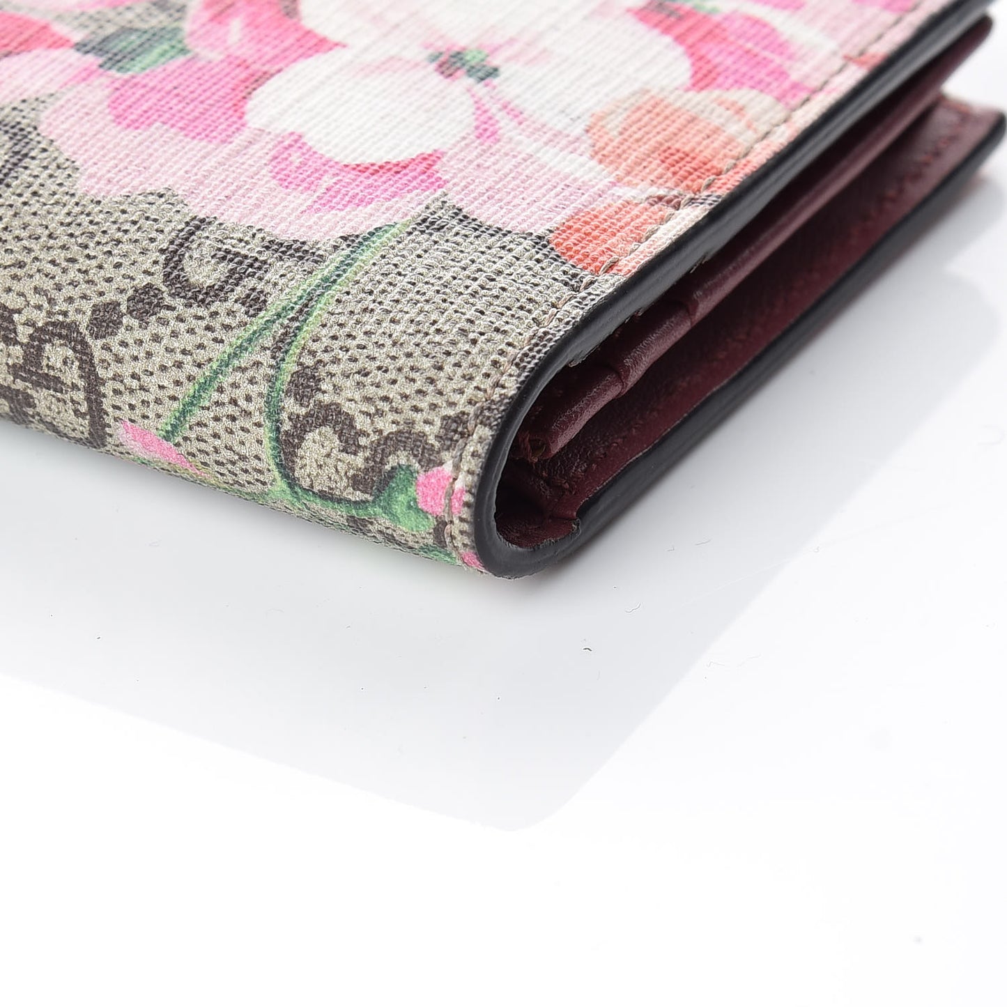 GG Supreme Monogram Blooms Card Case Beige Multicolor Dry Rose