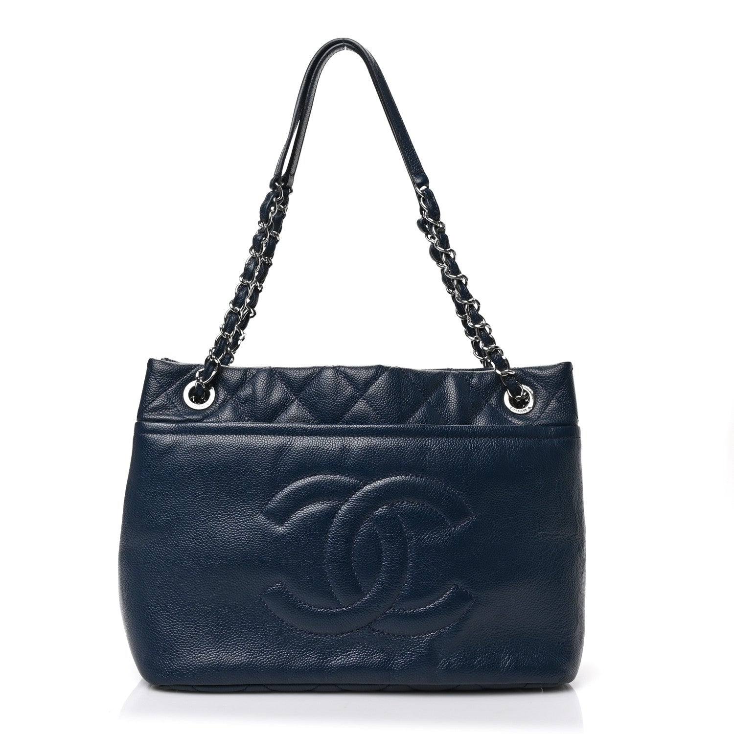 Chanel Caviar Timeless CC Soft Tote Navy Blue 1 of 10