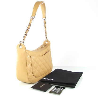 Chanel Caviar Quilted Hobo Beige 3 of 10