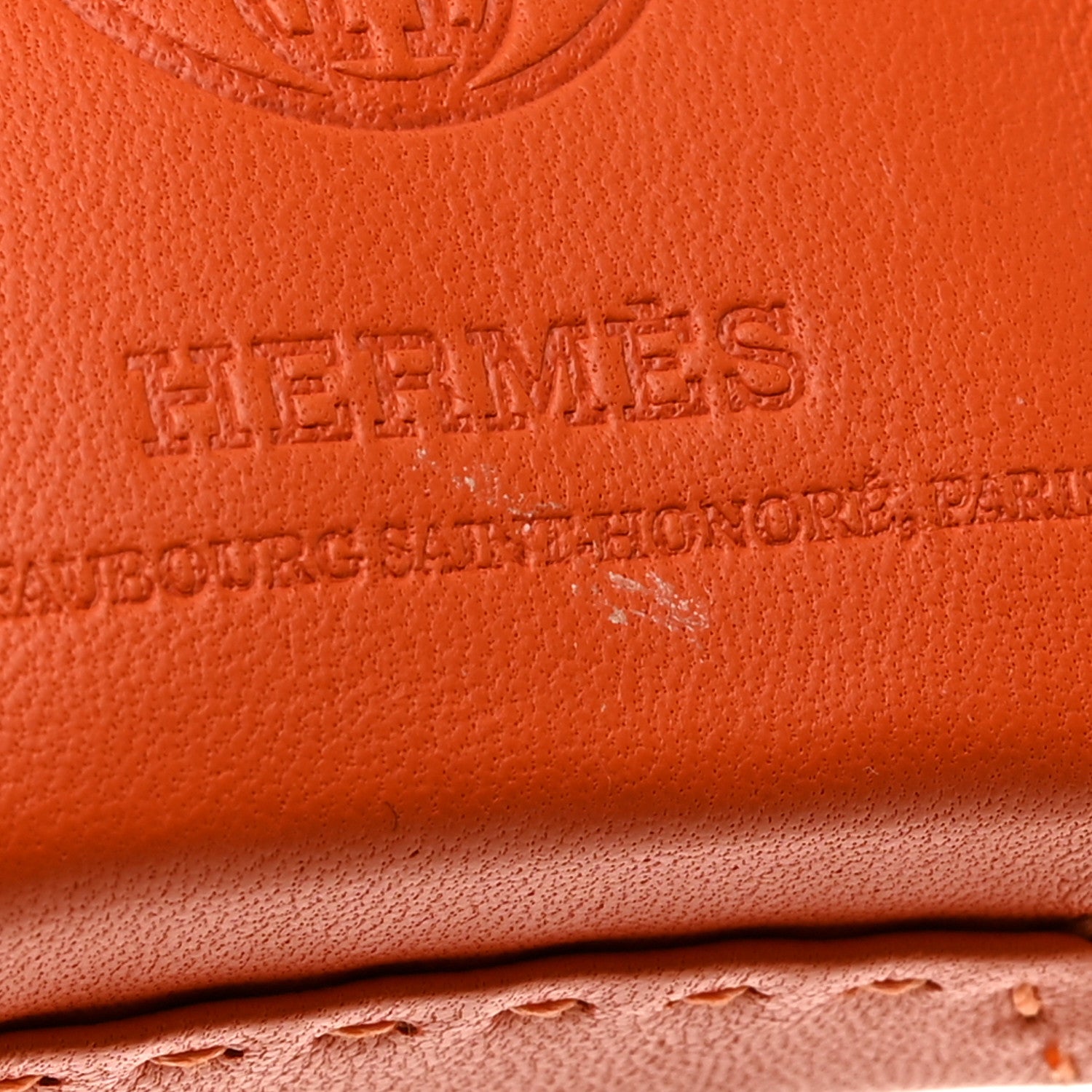 Hermes Milo Lambskin Swift Shopping Bag Charm Feu Gold 6 of 7