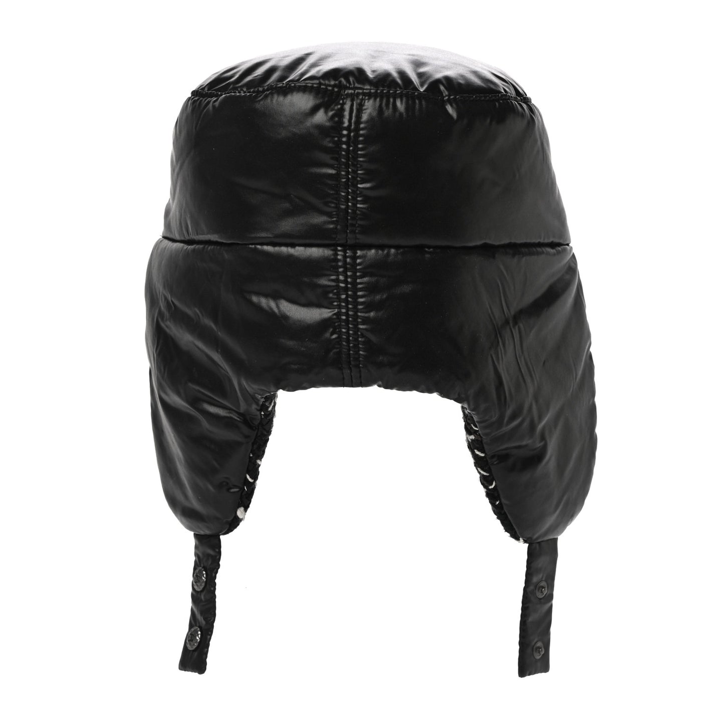 Nylon Tweed Quilted Coco Neige Hat S Black