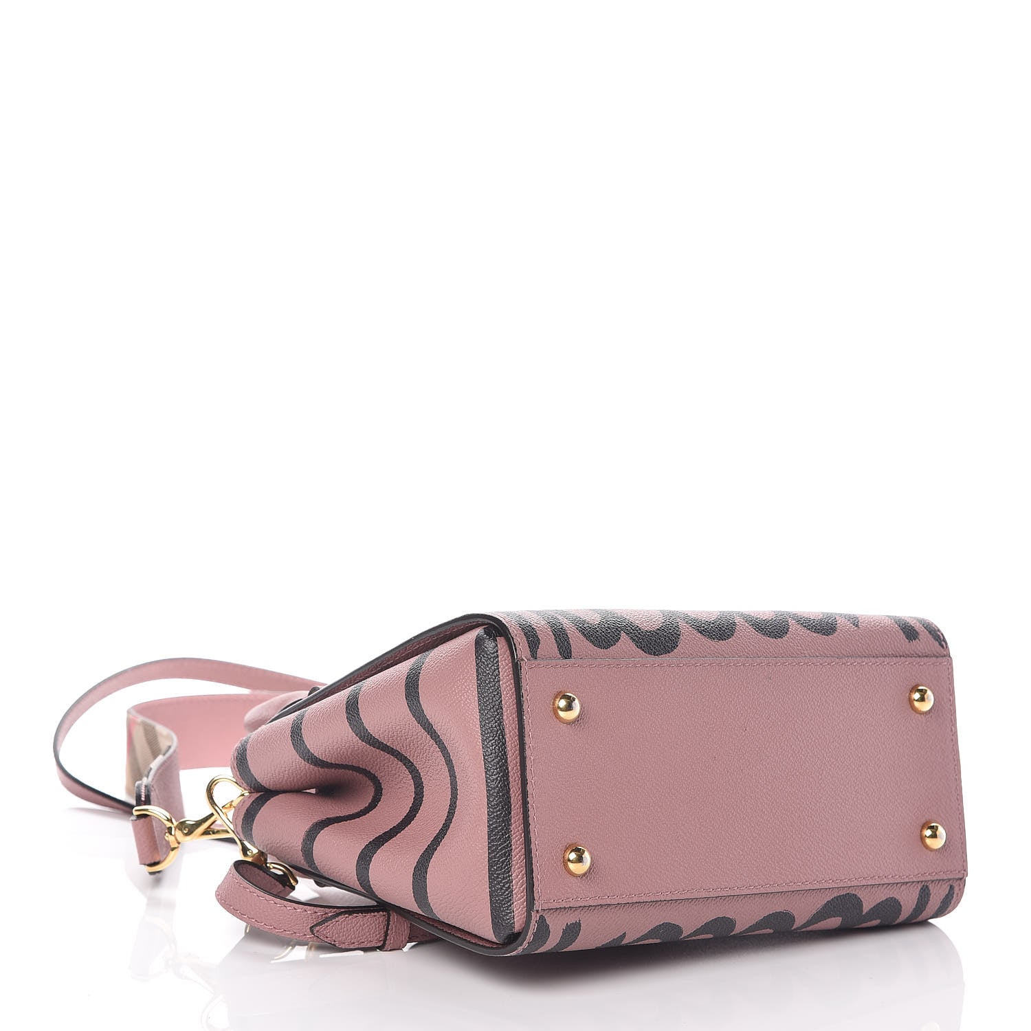 Burberry Soft Grain Calfskin Graphic Print Small Buckle Tote Dusty Pink 6 of 12