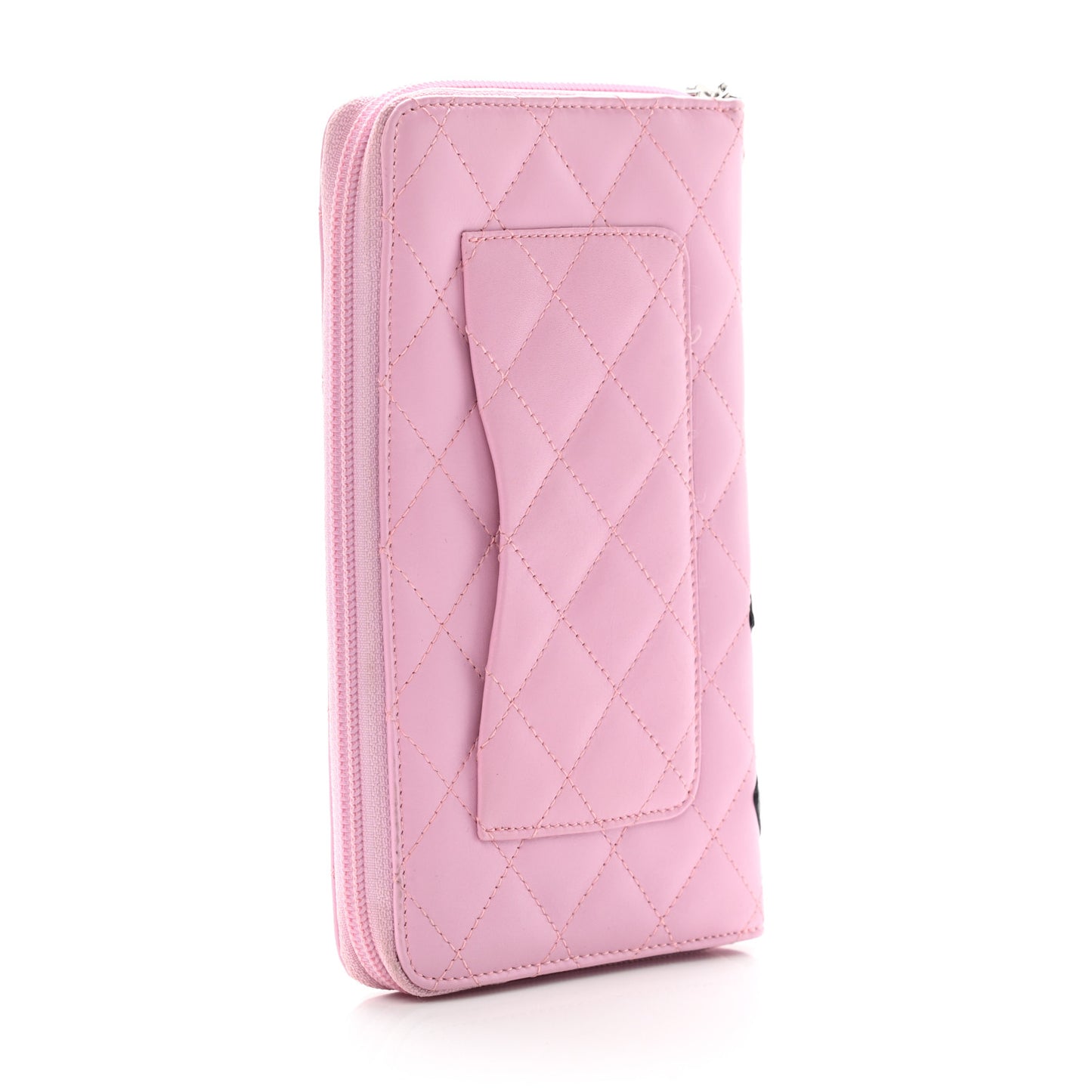 Calfskin Cambon Zip Around Organizer Wallet Pink