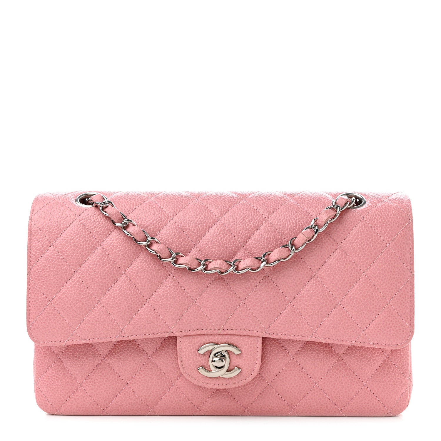 Chanel Caviar Quilted Medium Double Flap Light Pink 1 of 15