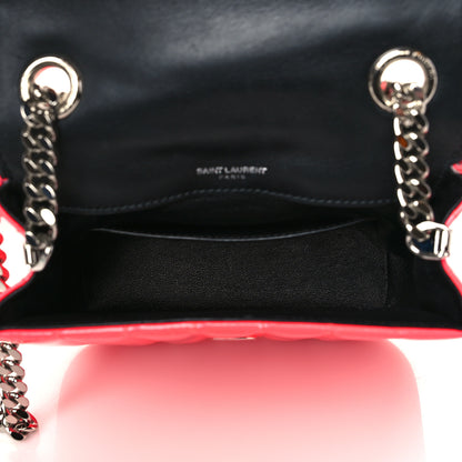 Saint Laurent Patent Calfskin Matelasse Monogram Small Vicky Chain Bag Neon Pink 4 of 9