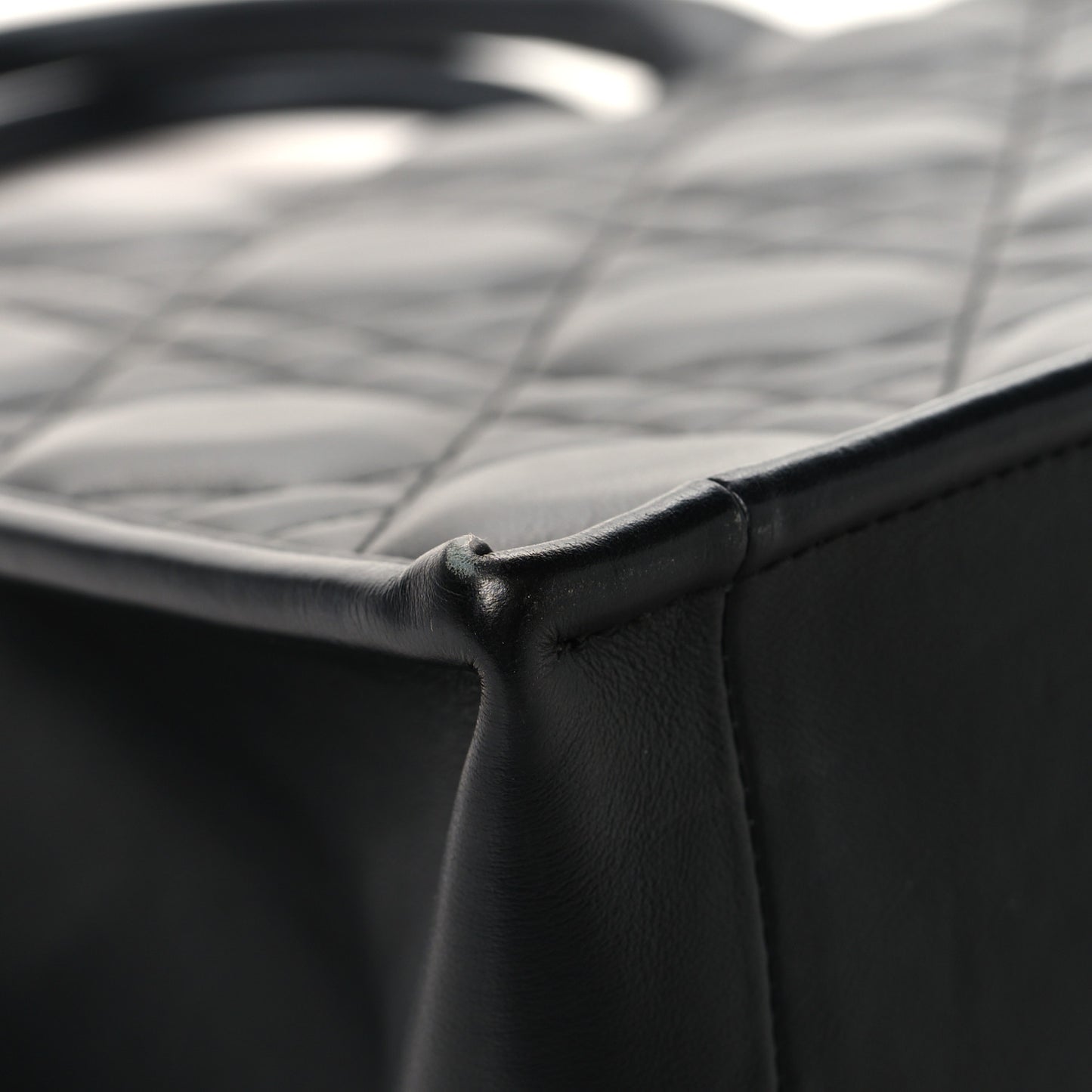 Calfskin Macro Cannage Medium Book Tote Black