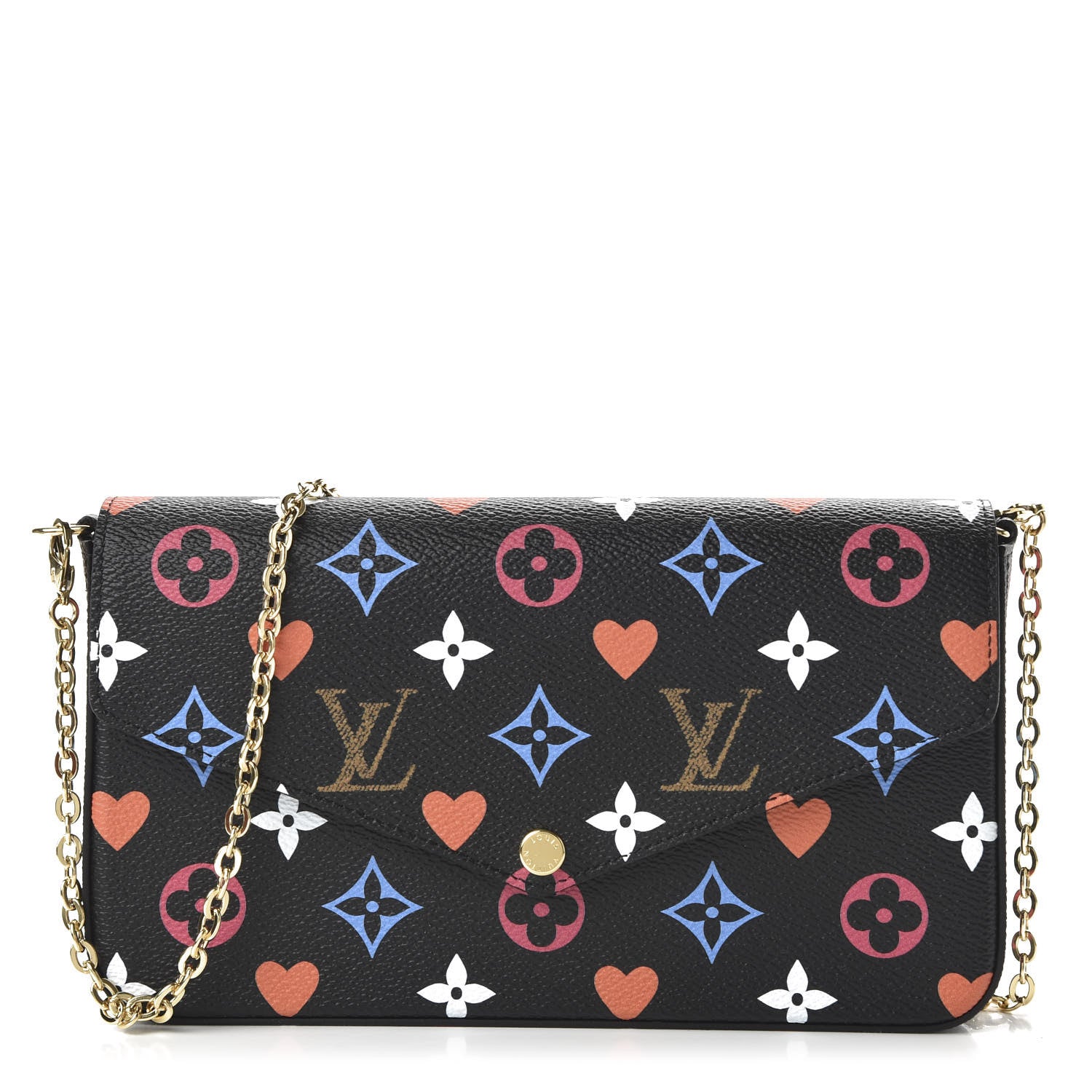 Louis Vuitton Game On Felicie Chain Wallet Black 1 of 10