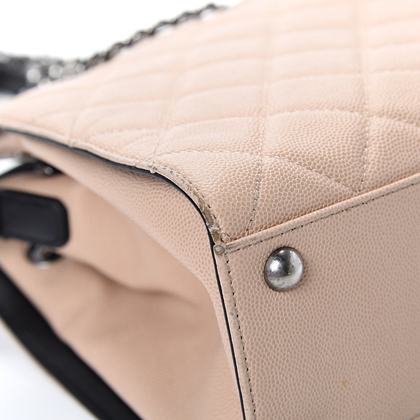 Caviar Quilted Small CC Bucket Bag Beige