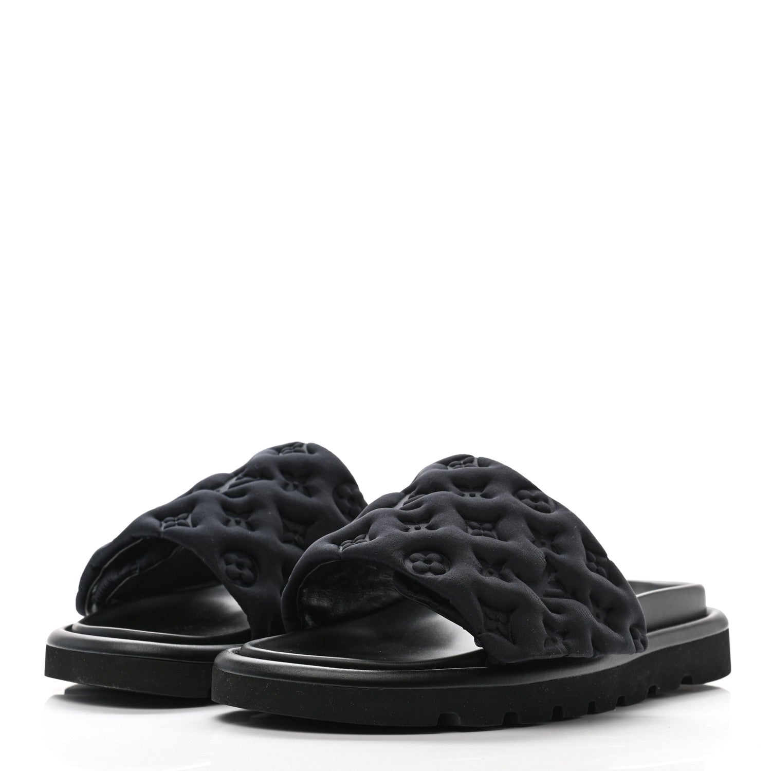 Louis Vuitton Technical Fabric Embossed Monogram Pool Pillow Comfort Mule 40 Black 4 of 8