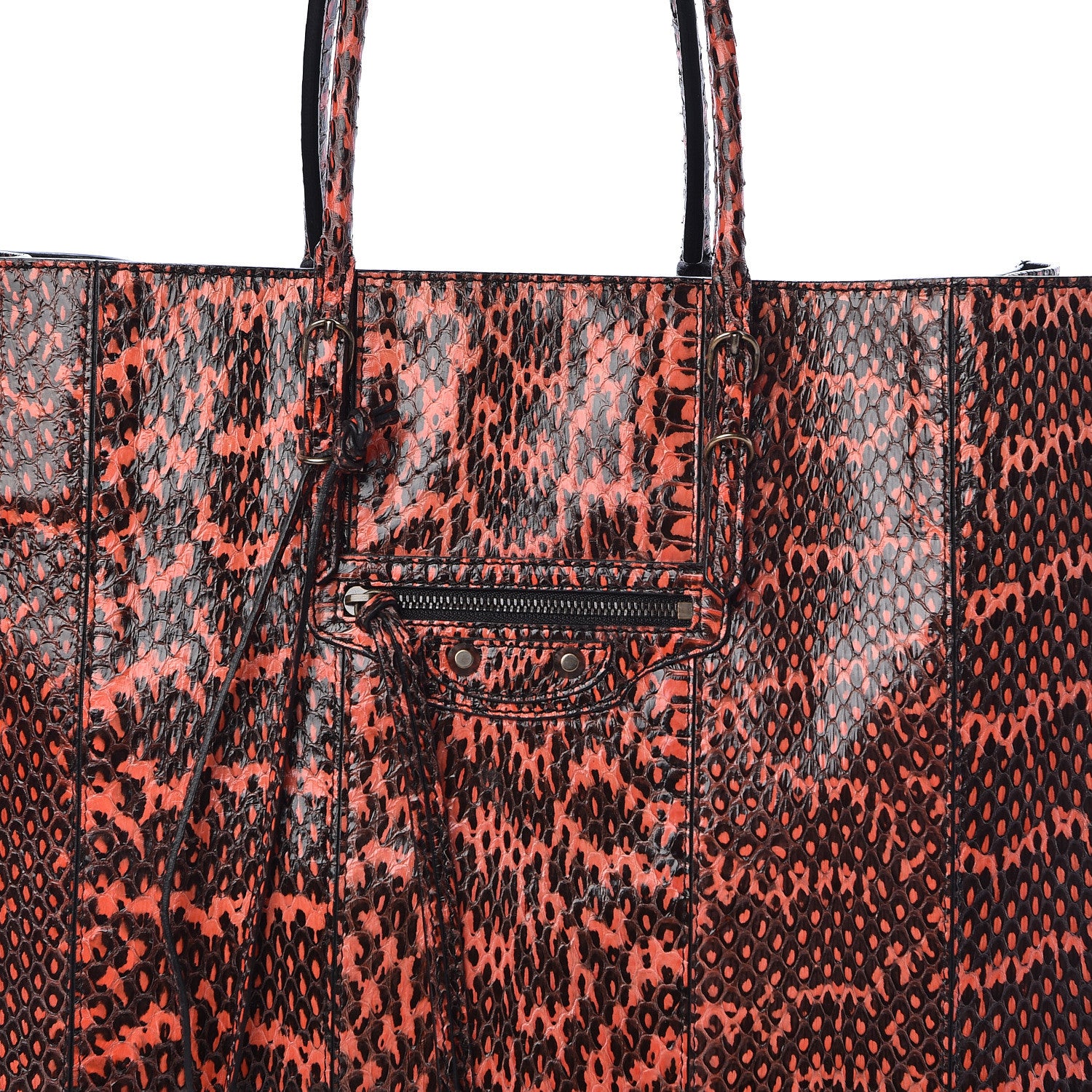 Balenciaga Elaphe Papier Ledger Tote Red 8 of 10