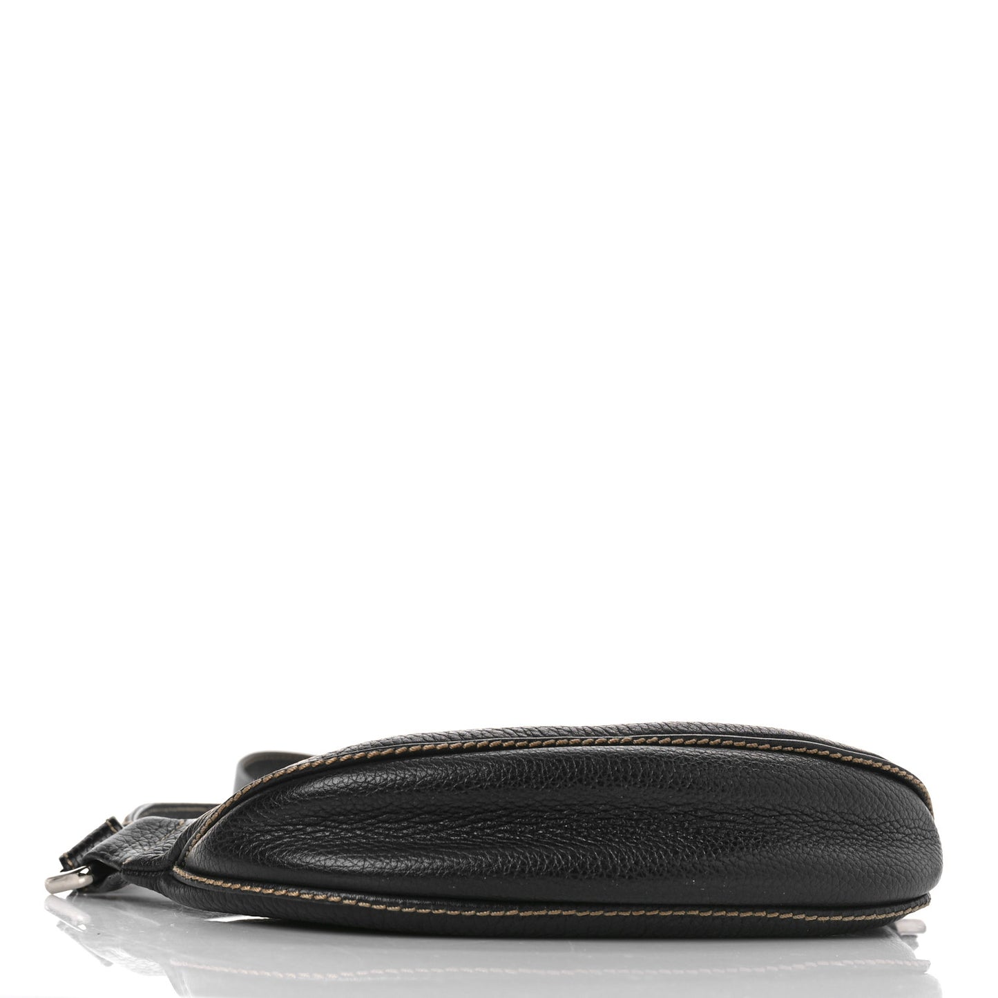 Grained Calfskin Lax Crossbody Bag Black