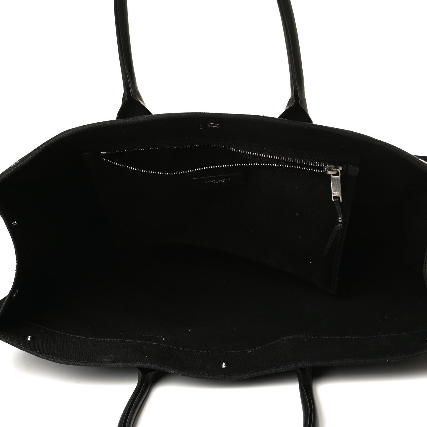 Linen Calfskin Rive Gauche Tote Black