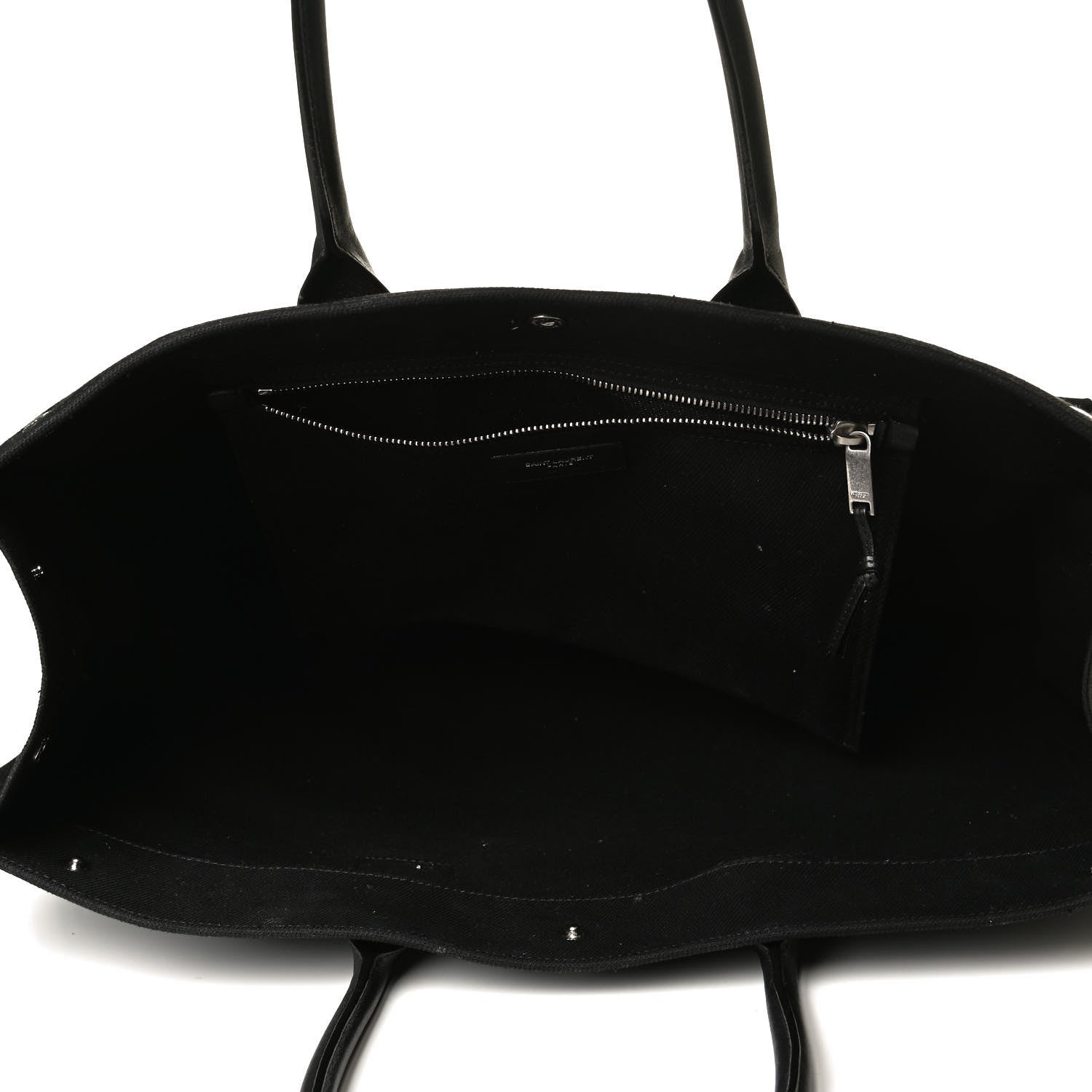 Saint Laurent Linen Calfskin Rive Gauche Tote Black 5 of 18