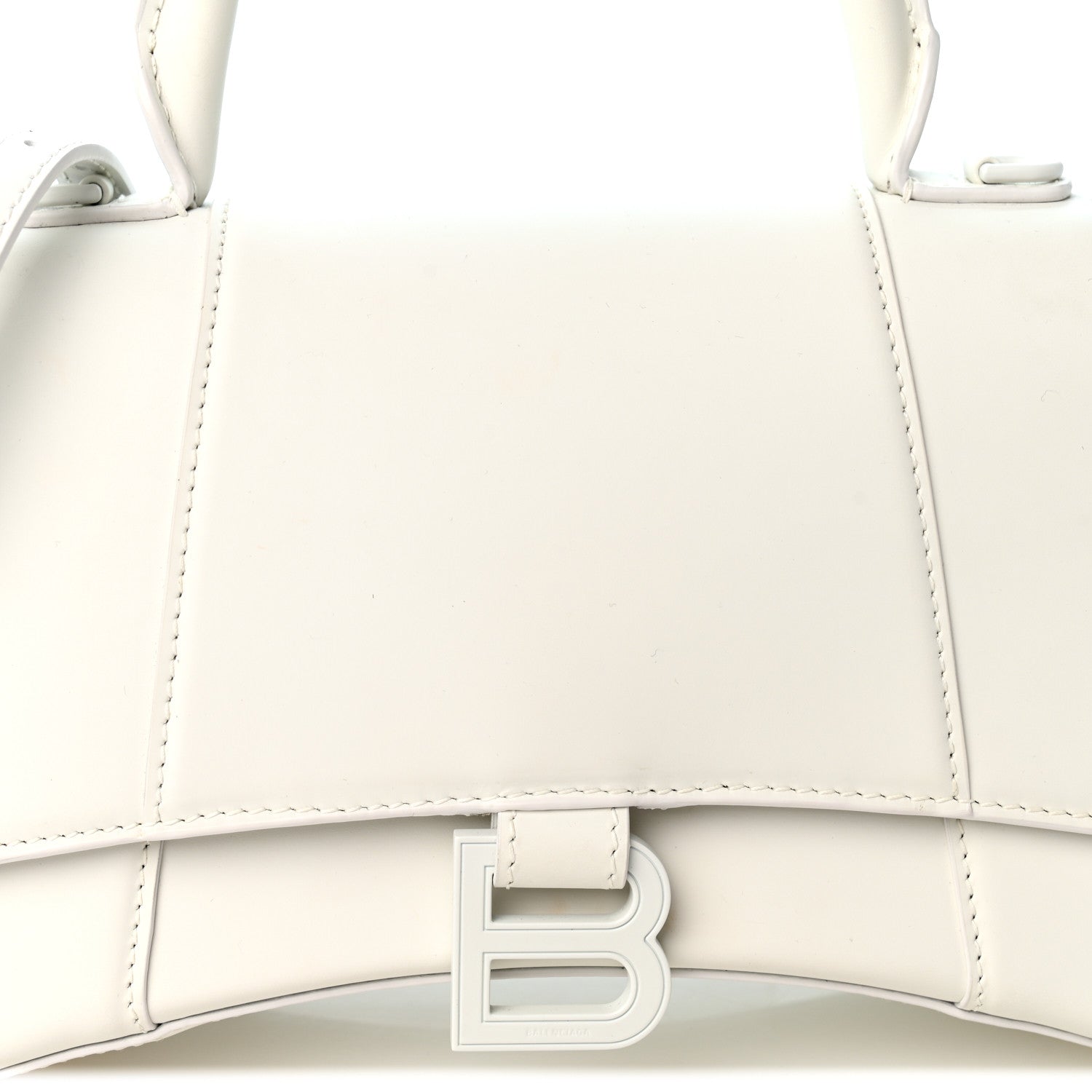 Balenciaga Matte Gummy Calfskin Small Hourglass Top Handle Bag Optic White 7 of 9