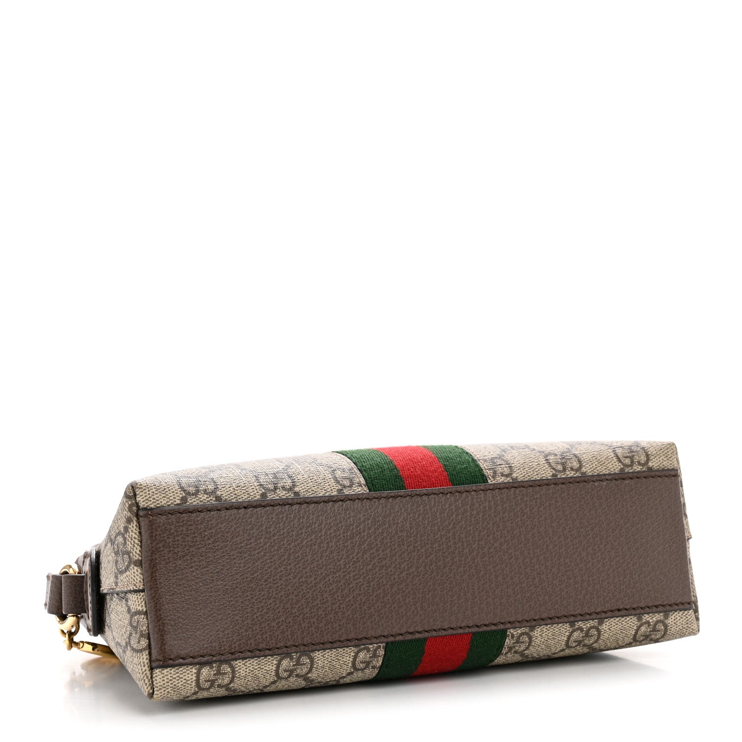 Gucci GG Supreme Monogram Textured Dollar Calfskin Web Small Ophidia Dome Shoulder Bag Beige Ebony New Acero 4 of 13