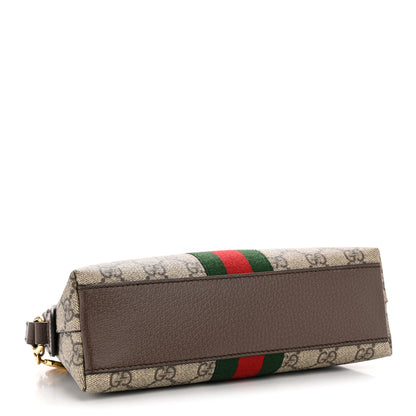Gucci GG Supreme Monogram Textured Dollar Calfskin Web Small Ophidia Dome Shoulder Bag Beige Ebony New Acero 4 of 13