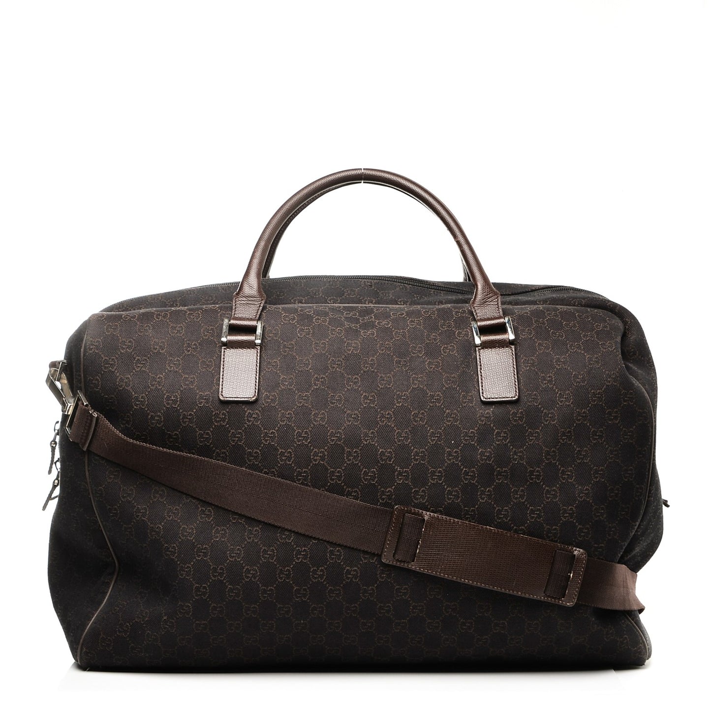Denim Monogram Large Carry On Duffle Dark Brown