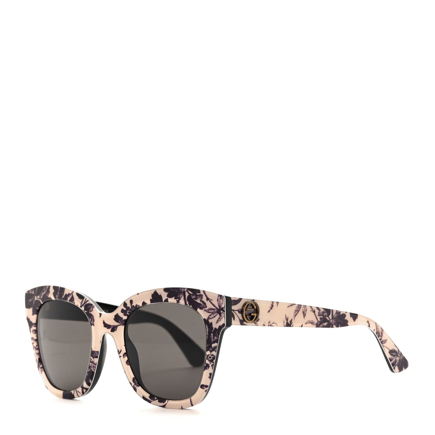 Acetate Herbarium Print Square Frame Sunglasses GG0029S White
