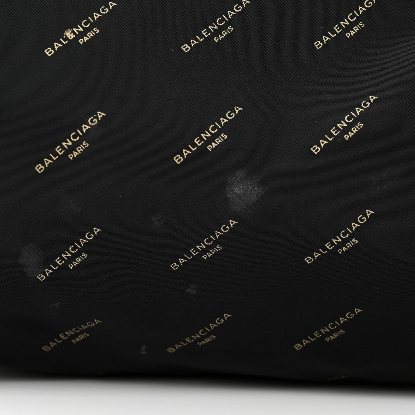 Twill Nylon Allover Logo Print Explorer Backpack Black Gold