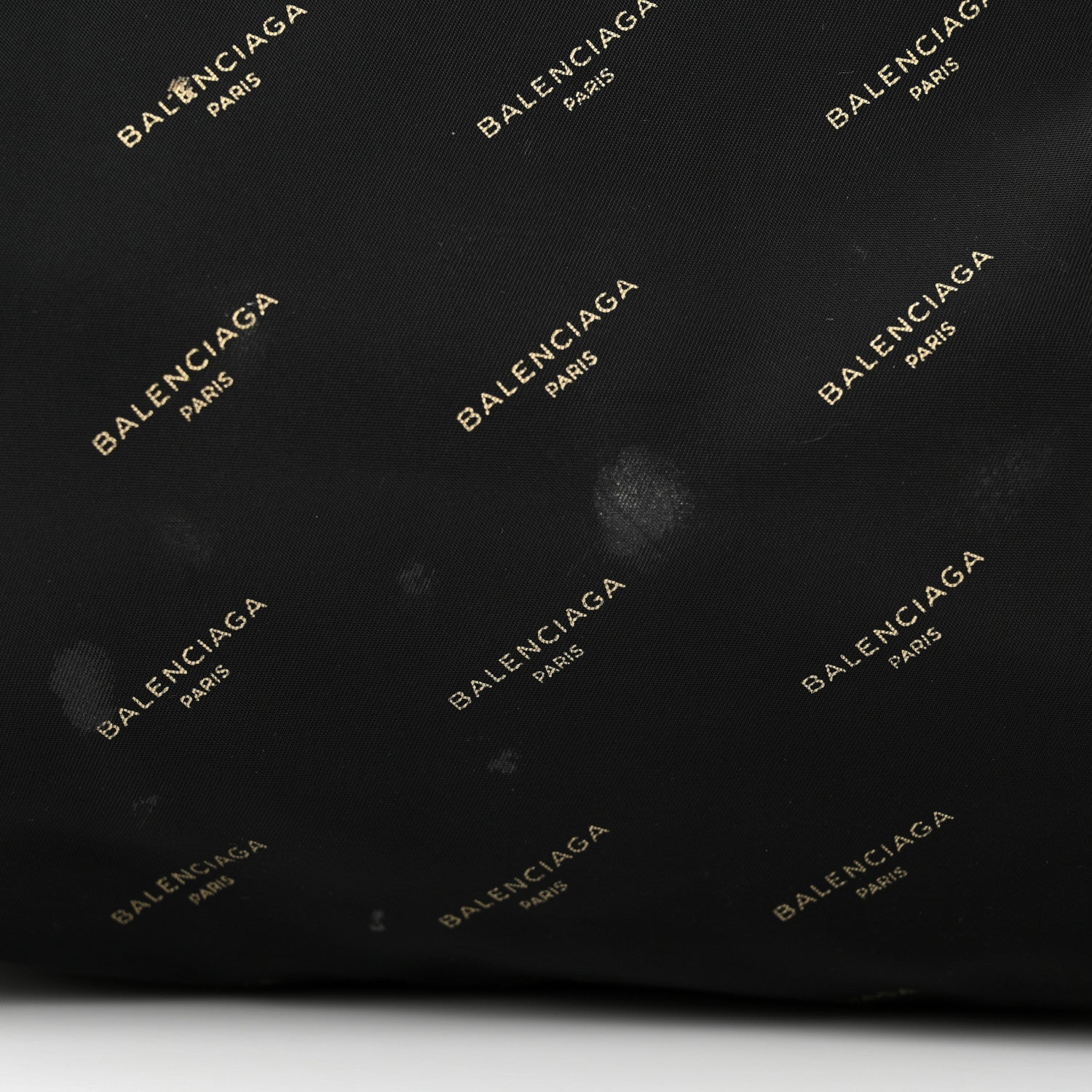 Balenciaga Twill Nylon Allover Logo Print Explorer Backpack Black Gold 11 of 11