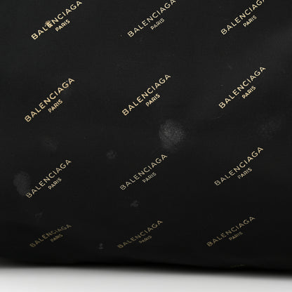 Balenciaga Twill Nylon Allover Logo Print Explorer Backpack Black Gold 11 of 11