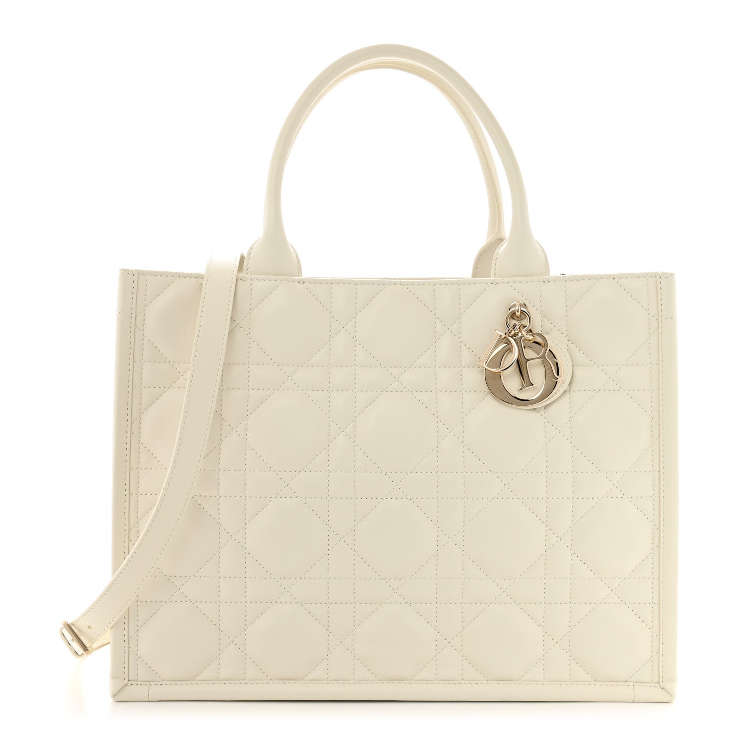 Christian Dior Calfskin Macro Cannage Medium Book Tote Latte 1 of 13