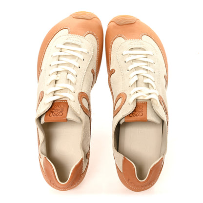 Loewe Deerskin Calfskin Mens Ballet Runners 2.0 Sneakers  44 Soft White Tan 2 of 8