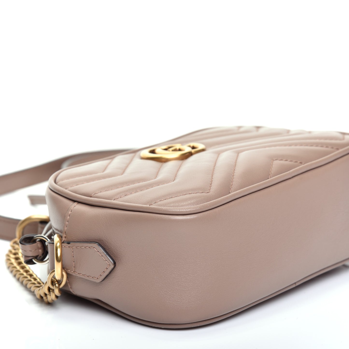 Calfskin Matelasse Mini GG Marmont Chain Shoulder Bag Porcelain Rose