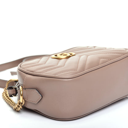 Gucci Calfskin Matelasse Mini GG Marmont Chain Shoulder Bag Porcelain Rose 6 of 13