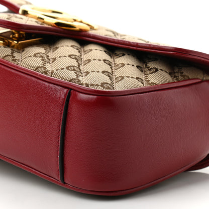Gucci Monogram Azalea Calfskin Matelasse Diagonal Mini GG Marmont Shoulder Bag Beige Ebony New Cherry Red 10 of 10