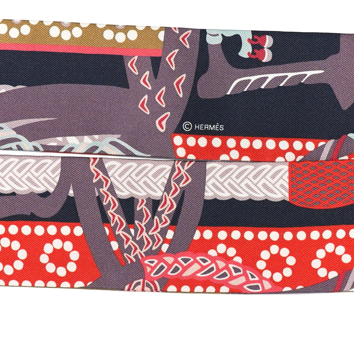 Silk Fantaisie D'Etriers Twilly Anthracite Corail