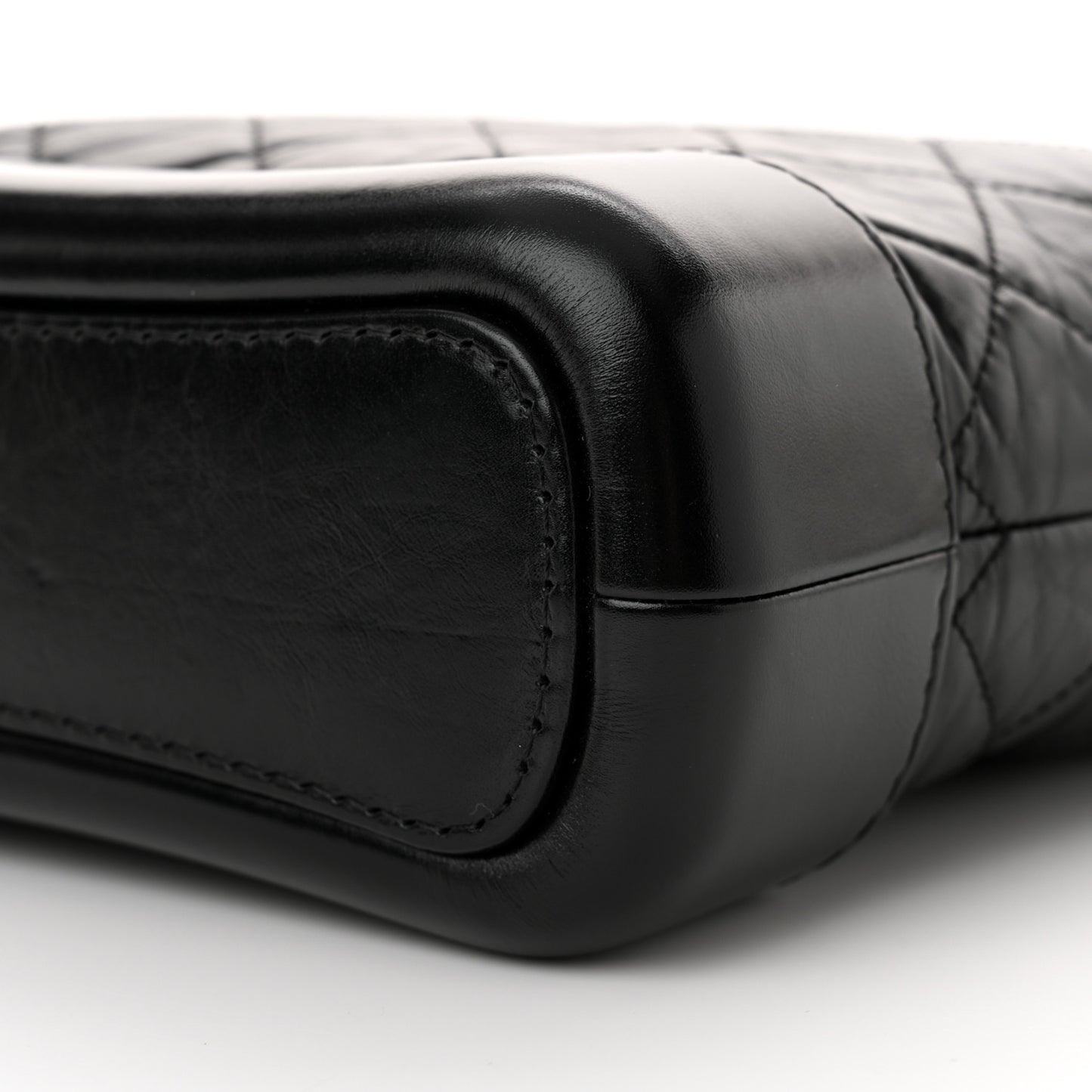 Aged Calfskin Quilted Small Gabrielle Hobo Black