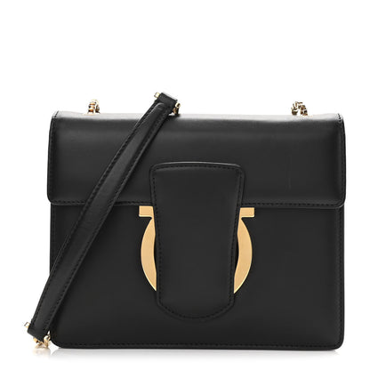 Salvatore Ferragamo Calfskin Thalia Flap Shoulder Bag Black 1 of 10