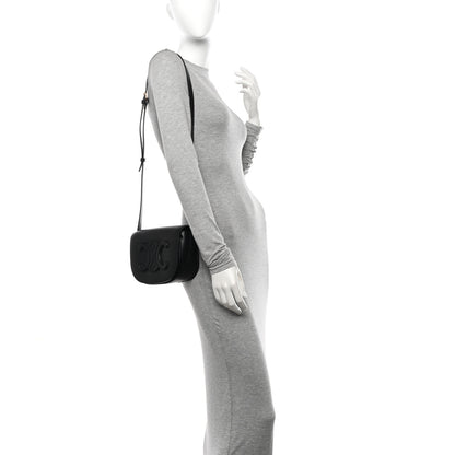 Celine Smooth Calfskin Cuir Triomphe Folco Crossbody Bag Black 3 of 10
