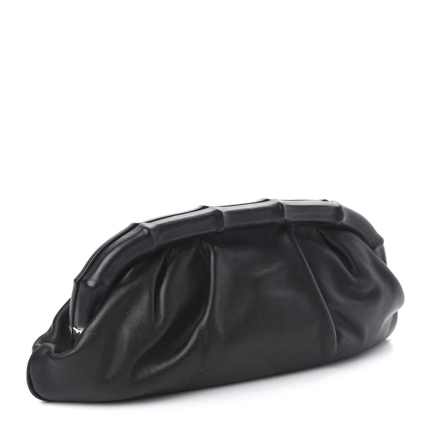 Gucci Calfskin Bamboo Frame Top Tassel Clutch Black 3 of 9
