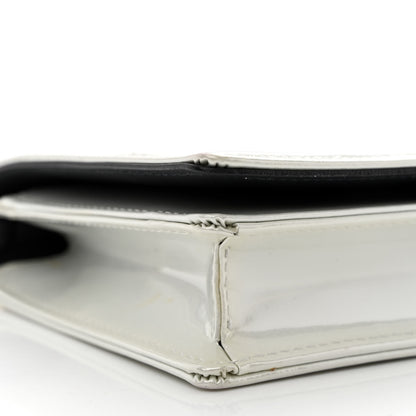 Christian Dior Patent Micro-Cannage Diorama Wallet on Chain Pouch White 9 of 11