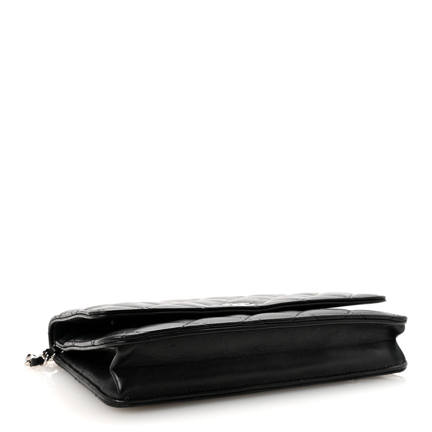 Lambskin Quilted Wallet On Chain WOC Black
