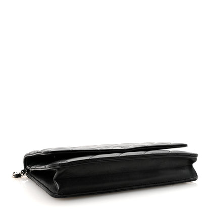 Chanel Lambskin Quilted Wallet On Chain WOC Black 4 of 11