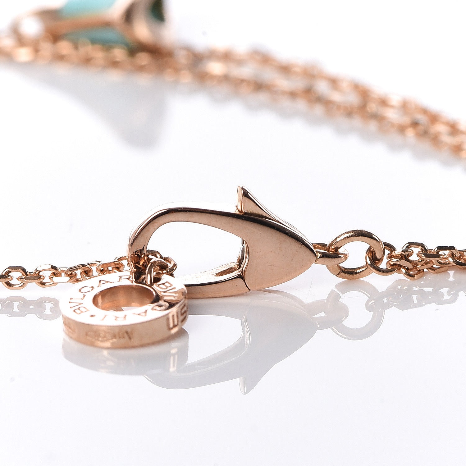 Bulgari 18K Rose Gold Turquoise Divas' Dream Bracelet 4 of 5