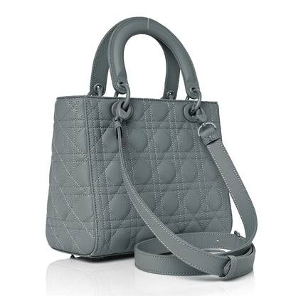 Christian Dior Ultra Matte Calfskin Cannage Medium Lady Dior Grey Stone 3 of 9