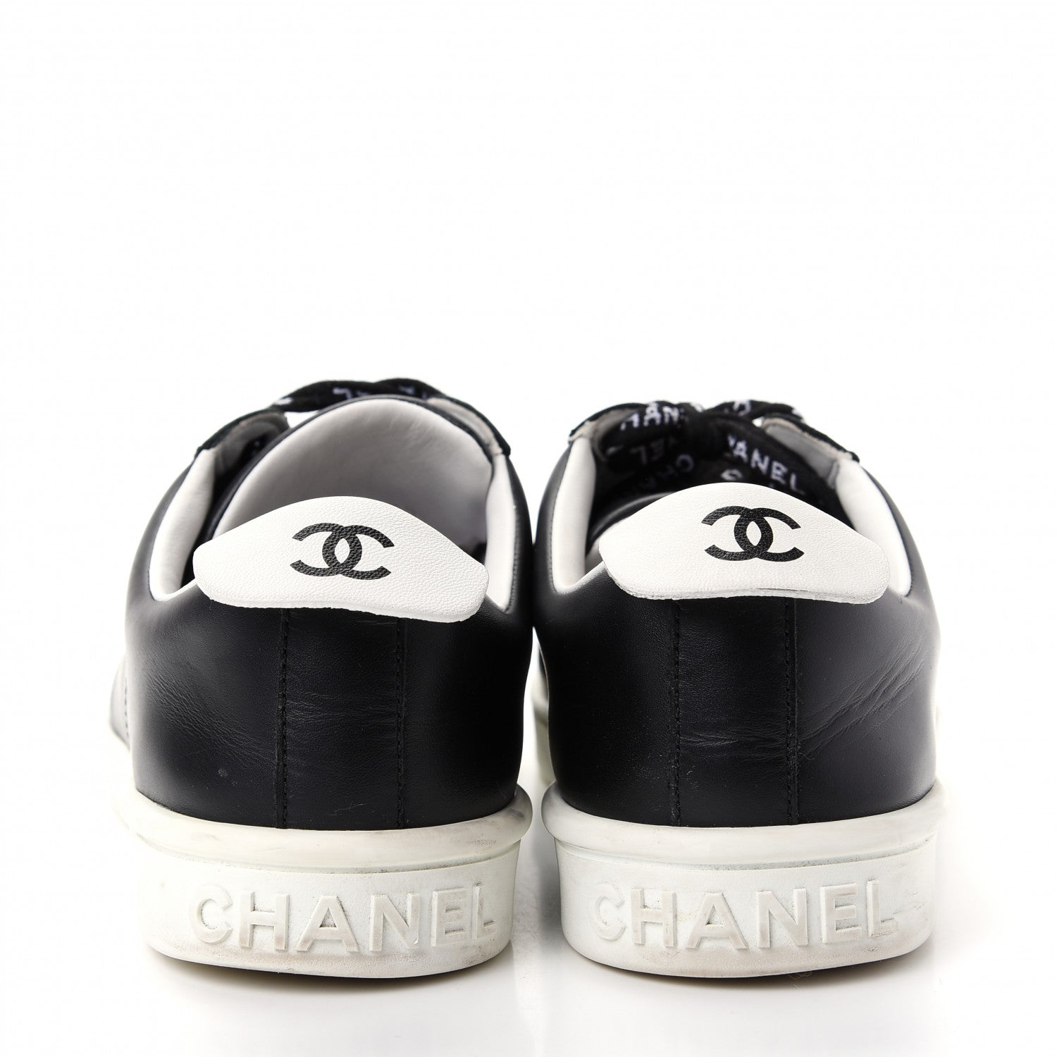 Chanel Calfskin CC Womens Sneakers 38.5 Black 7 of 11