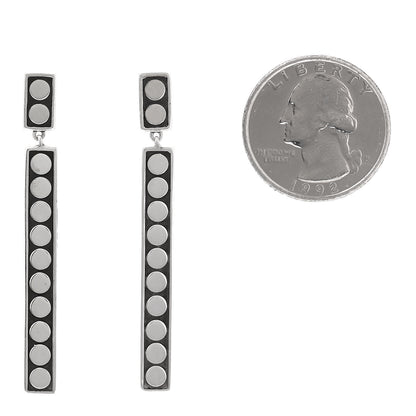John Hardy Sterling Silver Linear Dot Earrings 2 of 4