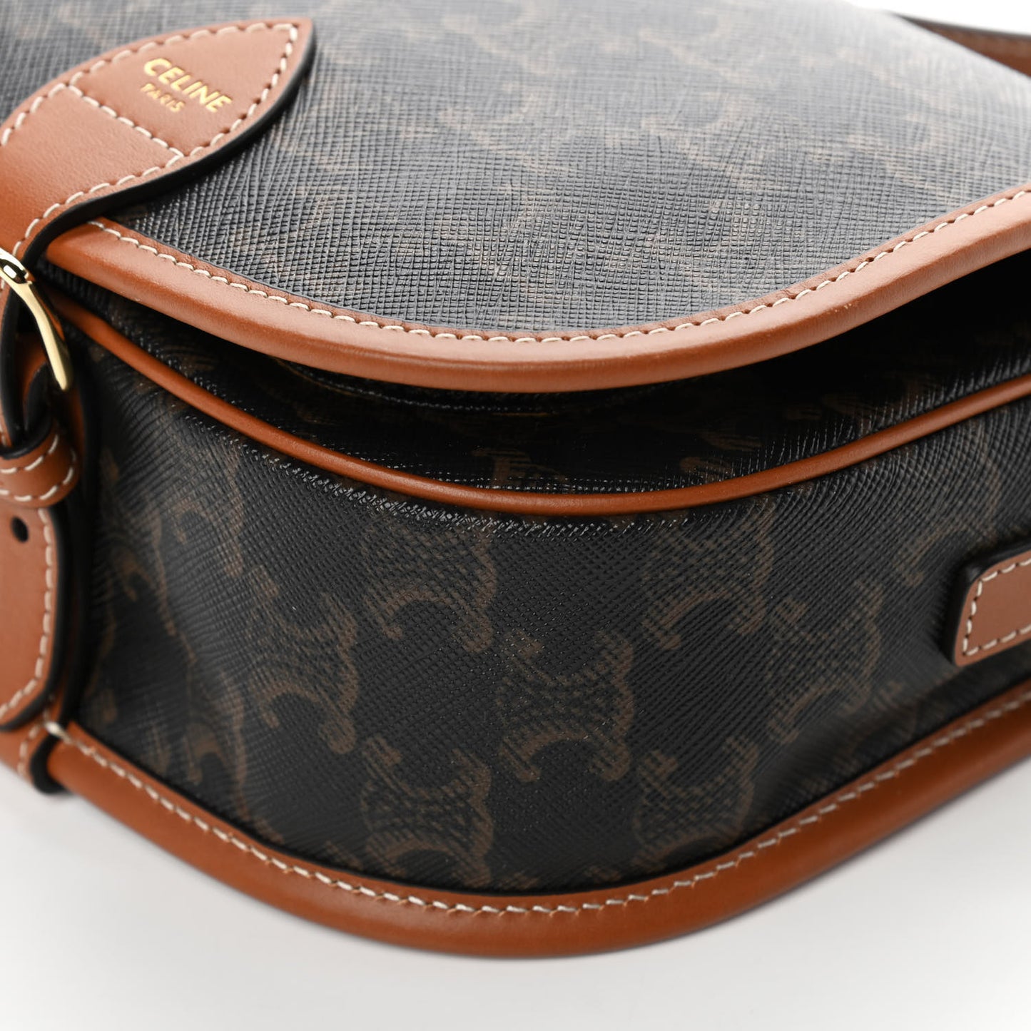 Triomphe Canvas Medium Folco Bag Tan