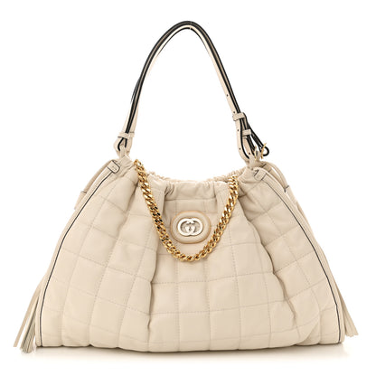 Gucci Calfskin Quilted Medium Deco Tote Bag Mystic White 1 of 11